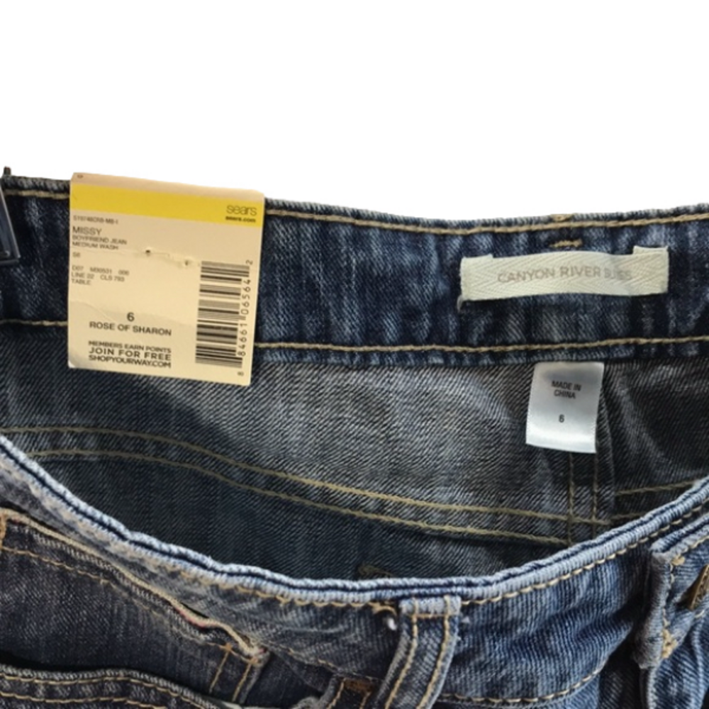 CANYON RIVER BLUES—MISSY BOYFRIEND JEAN MEDIUM WASH—Rose of Sharon—Sz 6—NWT - Picture 4 of 14
